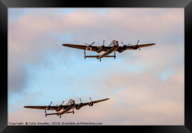Two Avro Lancasters Framed Print by Colin Smedley