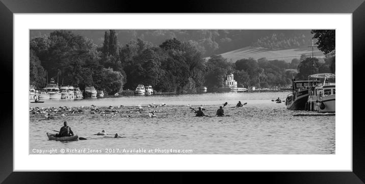 Thames Swim Framed Mounted Print by Richard Jones