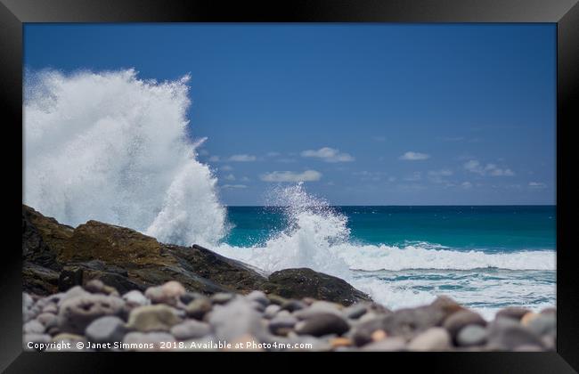 Crashing Waves Fuerteventura Framed Print by Janet Simmons