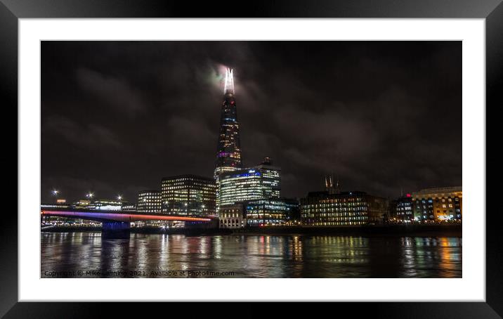 The Shard and The Thames Framed Mounted Print by Mike Lanning