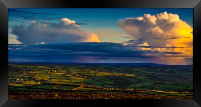 East from Dunkery Beacon Framed Print by Mike Lanning