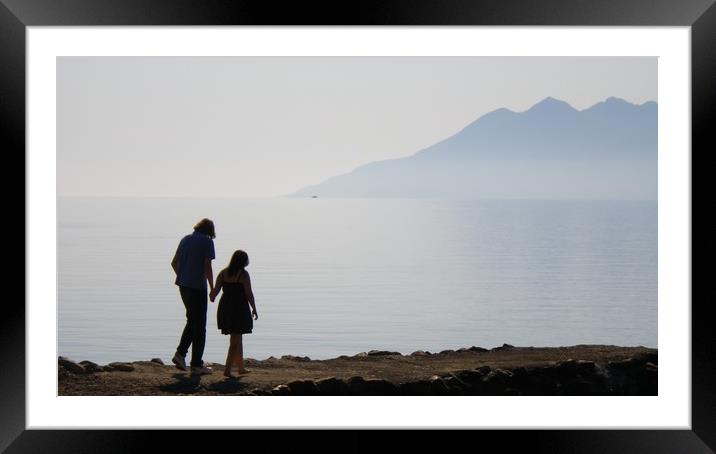 Couple by the Aegean Framed Mounted Print by Mike Lanning