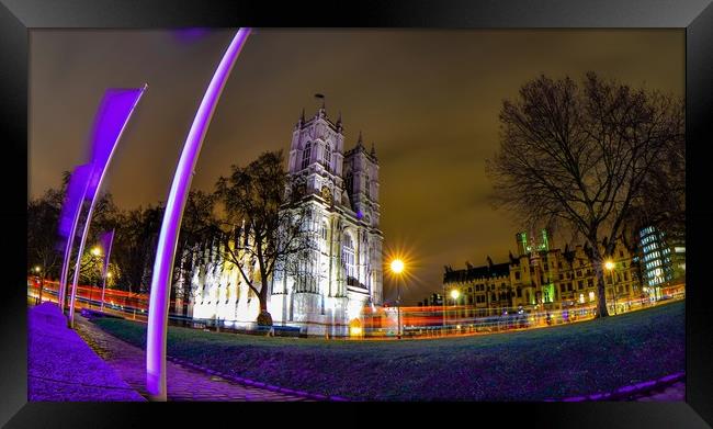 Westminster Abbey at night Framed Print by Mike Lanning