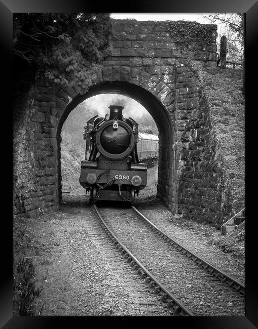 GWR 6960 'Raveningham Hall'  B&W Framed Print by Mike Lanning