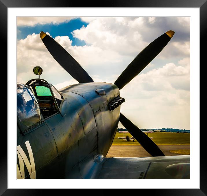 Spitfire MKIX detail Framed Mounted Print by Mike Lanning