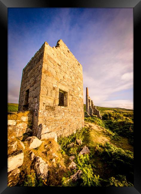 Carn Galver Engine House Framed Print by Mike Lanning