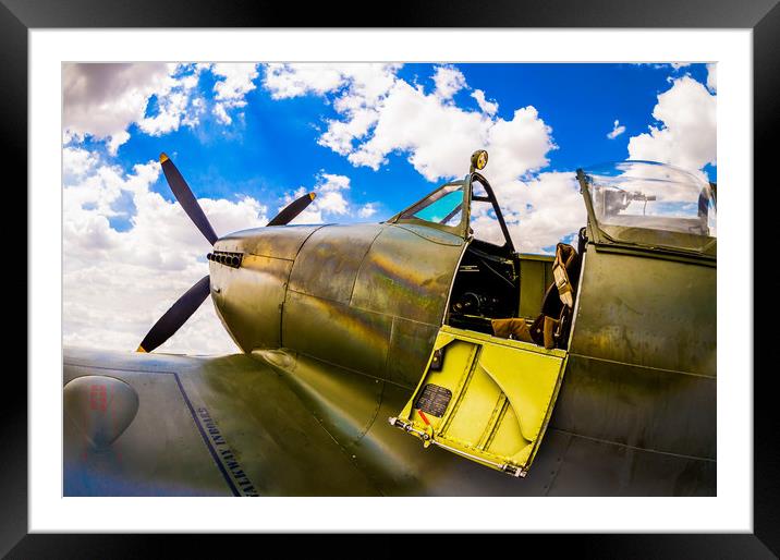 Spitfire - Ready for Action Framed Mounted Print by Mike Lanning