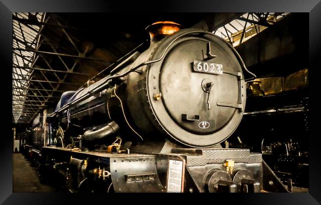 In Didcot Engine Shed - 6023 Framed Print by Mike Lanning