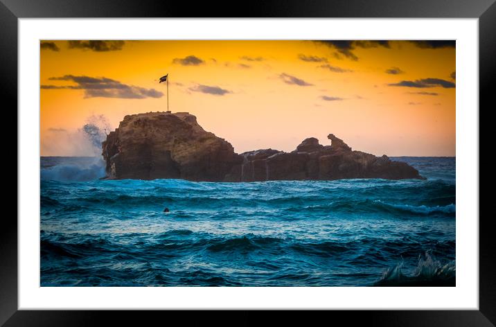 Choppy Waters at Chapel Rock Framed Mounted Print by Mike Lanning
