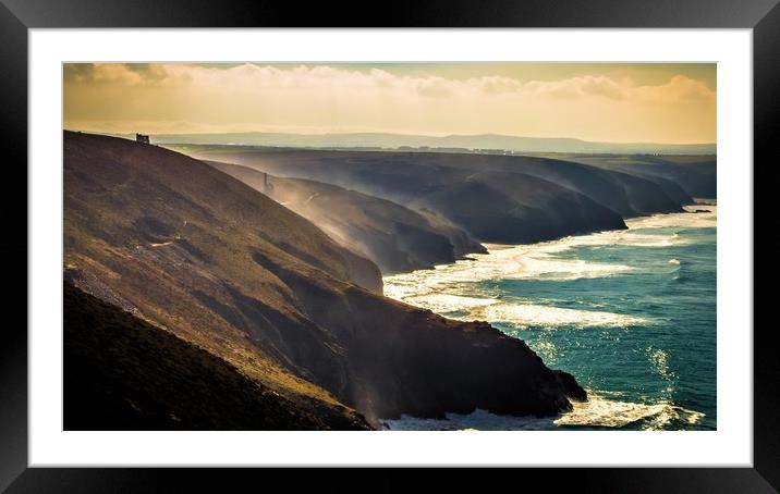 St Agnes Head Framed Mounted Print by Mike Lanning