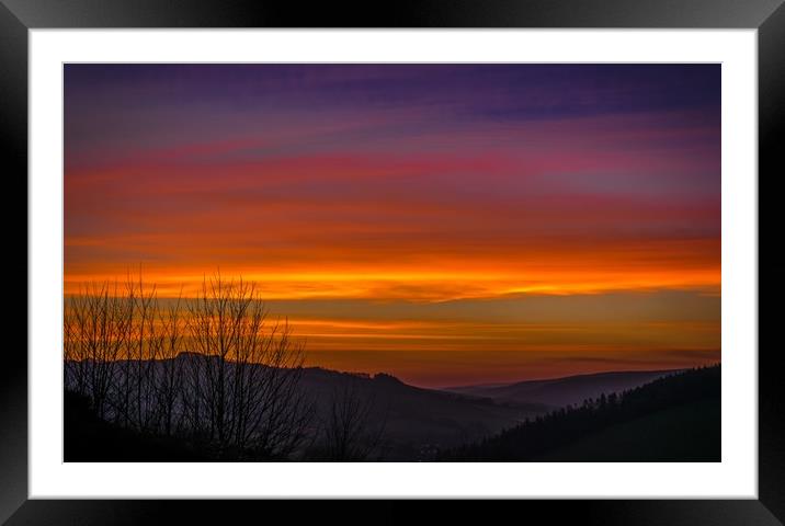 Exmoor Spring Evening Sky Framed Mounted Print by Mike Lanning