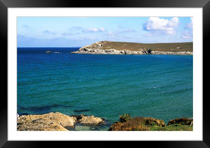 Pentire Point, Cornwall Framed Mounted Print by Bob Walker