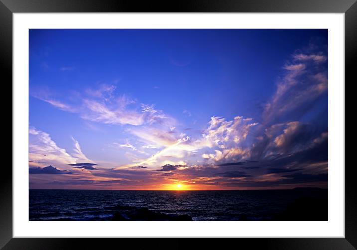 Sunset over the Atlantic. Framed Mounted Print by Bob Walker
