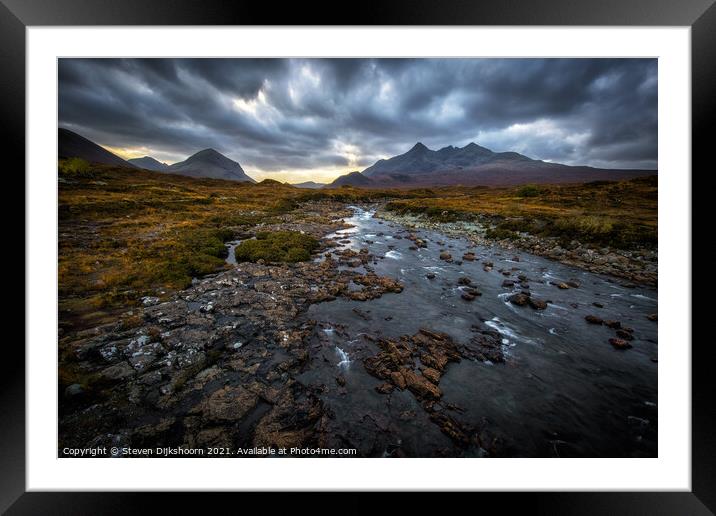 Isle of Skye flowing river Framed Mounted Print by Steven Dijkshoorn
