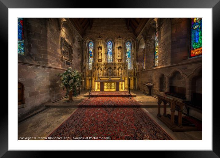 St Aidan- church in Bamburgh, Newcastle Framed Mounted Print by Steven Dijkshoorn