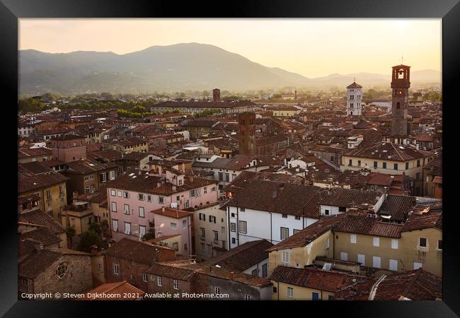 A view on the city Lucca in Italy Framed Print by Steven Dijkshoorn