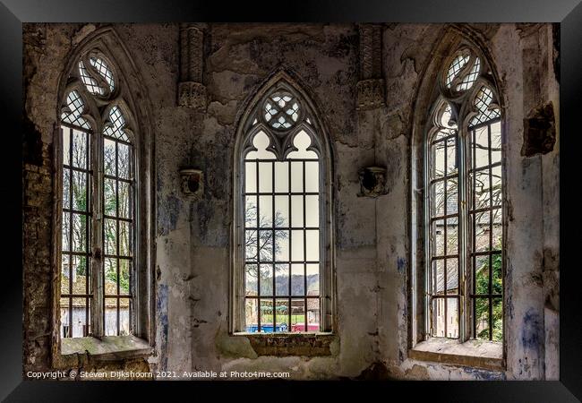 An abandoned castle with a chapel in it Framed Print by Steven Dijkshoorn