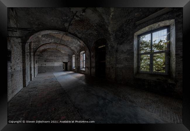 An abandoned prison in Belgium Framed Print by Steven Dijkshoorn