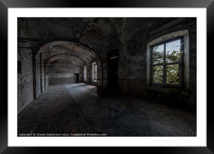 An abandoned prison in Belgium Framed Mounted Print by Steven Dijkshoorn