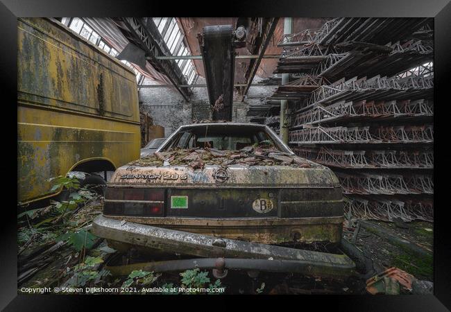 An old and abandoned car Framed Print by Steven Dijkshoorn