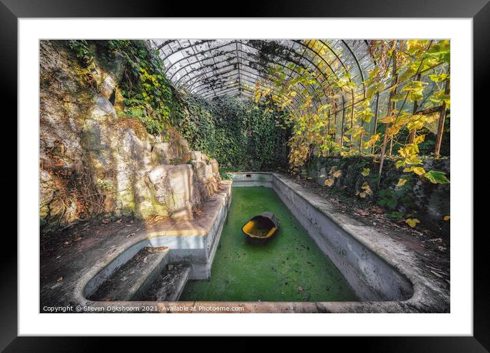 An abandoned swimming pool in Belgium Framed Mounted Print by Steven Dijkshoorn