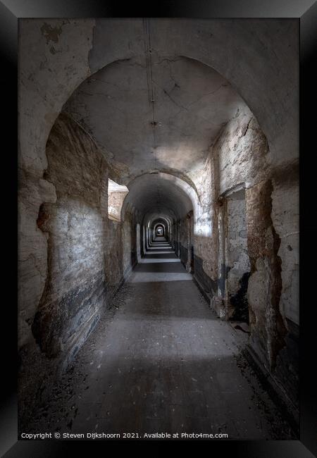 A depth view of an abandoned prison Framed Print by Steven Dijkshoorn