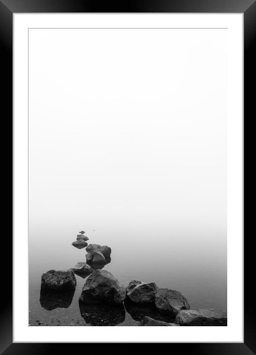 Mist on the Rocks Framed Mounted Print by Darren Lowe