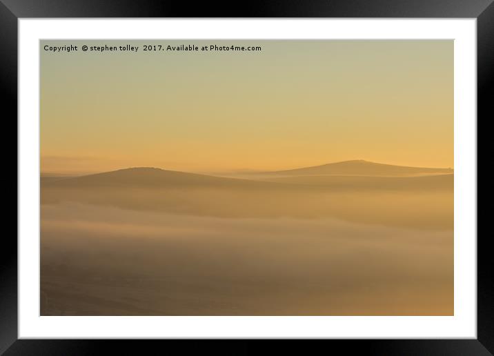 Tors on Dartmoor at sunrise  Framed Mounted Print by stephen tolley