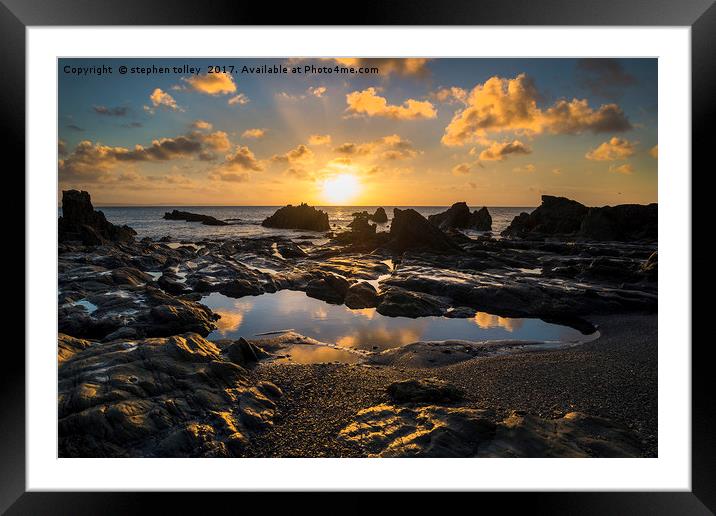 Sunrise at Hannafore point Framed Mounted Print by stephen tolley