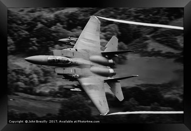 F-15E Strike Eagle '500 feet, 500 knots' Framed Print by John Breuilly