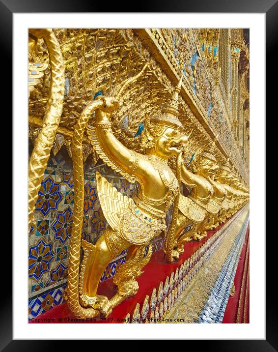 Temple's Gold Framed Mounted Print by Cherene Ellis