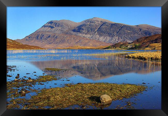 Arkle from Loch Stack Framed Print by David Wilson
