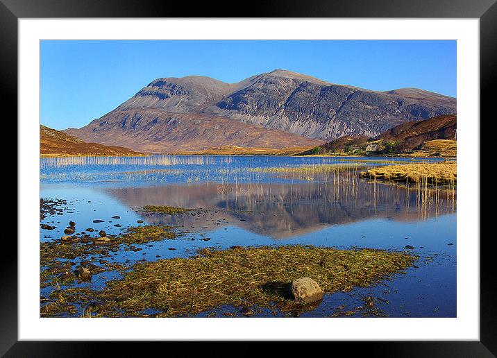 Arkle from Loch Stack Framed Mounted Print by David Wilson