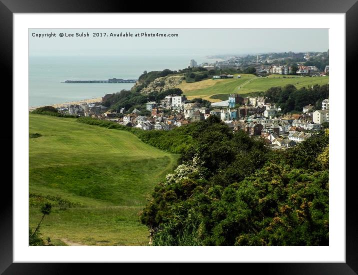 View of Hastings town from the East Hill Framed Mounted Print by Lee Sulsh