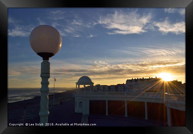 Bexhill Colonnade sunset  Framed Print by Lee Sulsh
