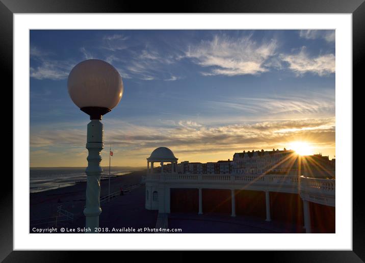 Bexhill Colonnade sunset  Framed Mounted Print by Lee Sulsh