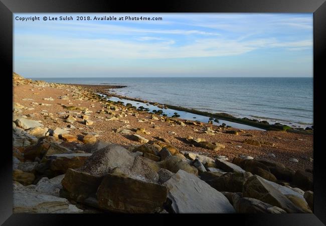 Rock a Nore beach Framed Print by Lee Sulsh