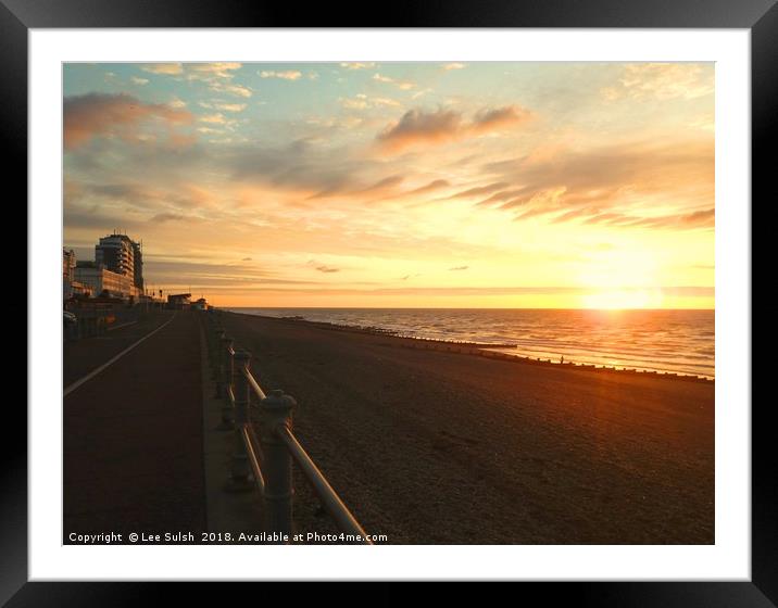 Sunrise in Hastings Framed Mounted Print by Lee Sulsh