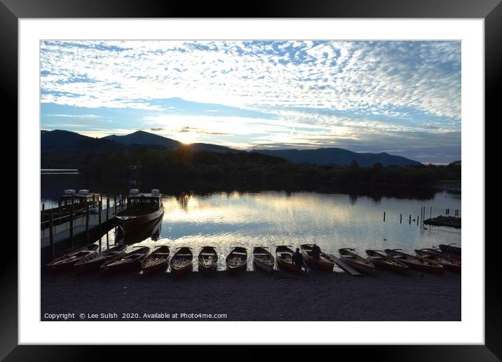 Lake Derwent  Sunset                  Framed Mounted Print by Lee Sulsh