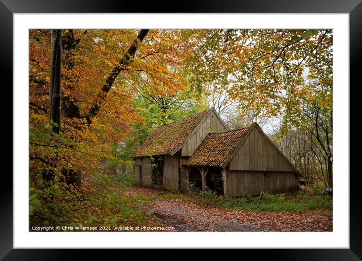 old farm in a autumn forest in holland Framed Mounted Print by Chris Willemsen