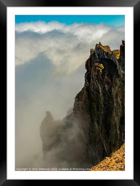 people on viewpoint at the pico arieiro on madeira island Framed Mounted Print by Chris Willemsen