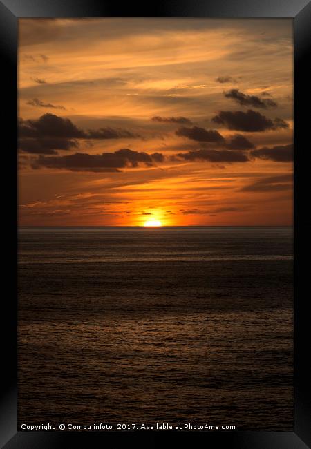 sunset in atlantic ocean Framed Print by Chris Willemsen