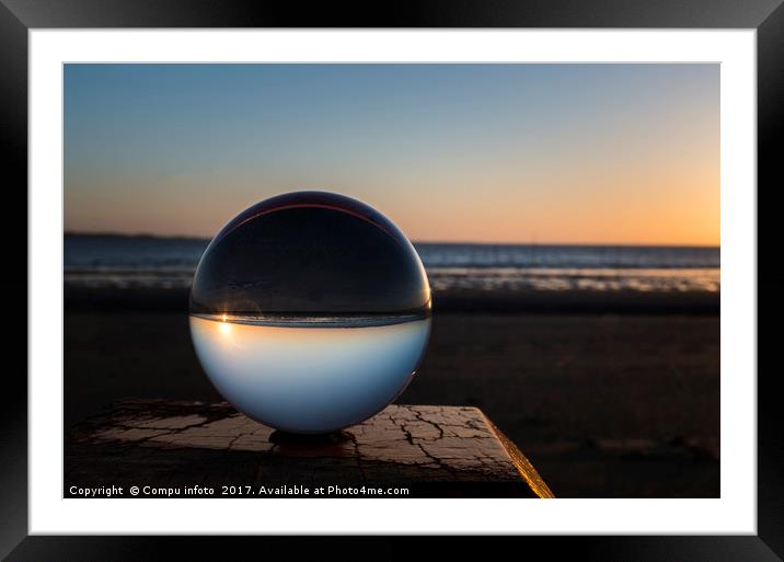 sunset captured in glass crystal sphere Framed Mounted Print by Chris Willemsen