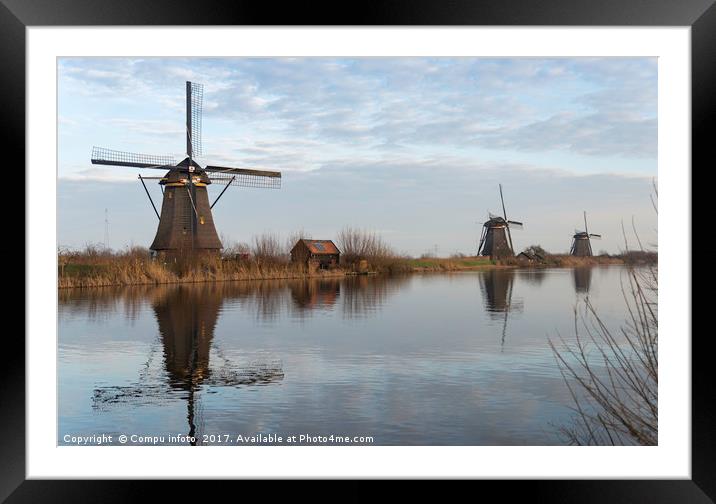 windmills in Kinderdijk Holland Framed Mounted Print by Chris Willemsen