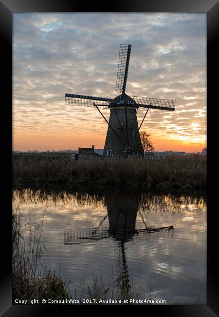 windmill in Kinderdijk Holland Framed Print by Chris Willemsen