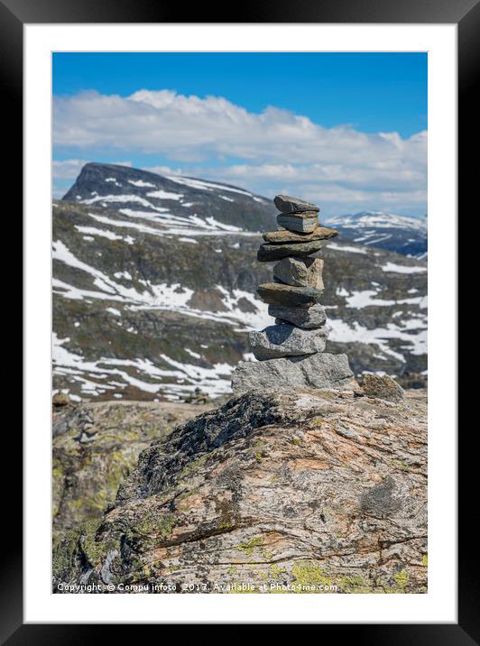 balanced stack of stones at dalsnibba Framed Mounted Print by Chris Willemsen