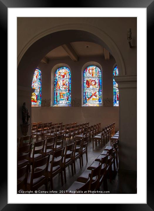 windows from inside church  Framed Mounted Print by Chris Willemsen