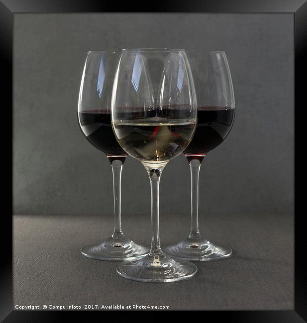 three glasses of wine Framed Print by Chris Willemsen
