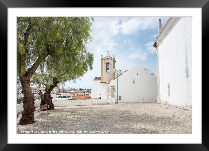 olive trees and church in tavira Framed Mounted Print by Chris Willemsen