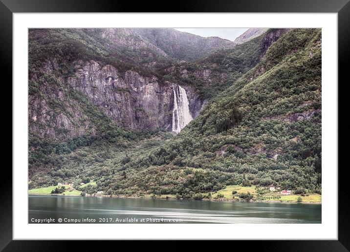 waterfall near sognefjord   Framed Mounted Print by Chris Willemsen